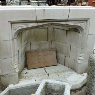 Reclaimed stone fireplace