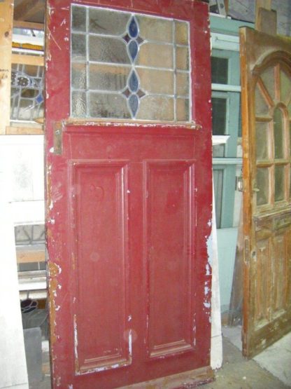 Reclaimed Door with Coloured Glass